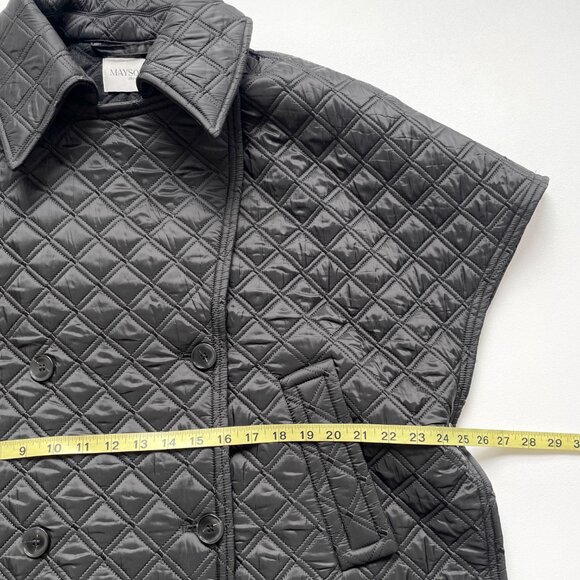Mayson The Label Quilted Cape Coat Black One Size Small Medium - Picture 9 of 11